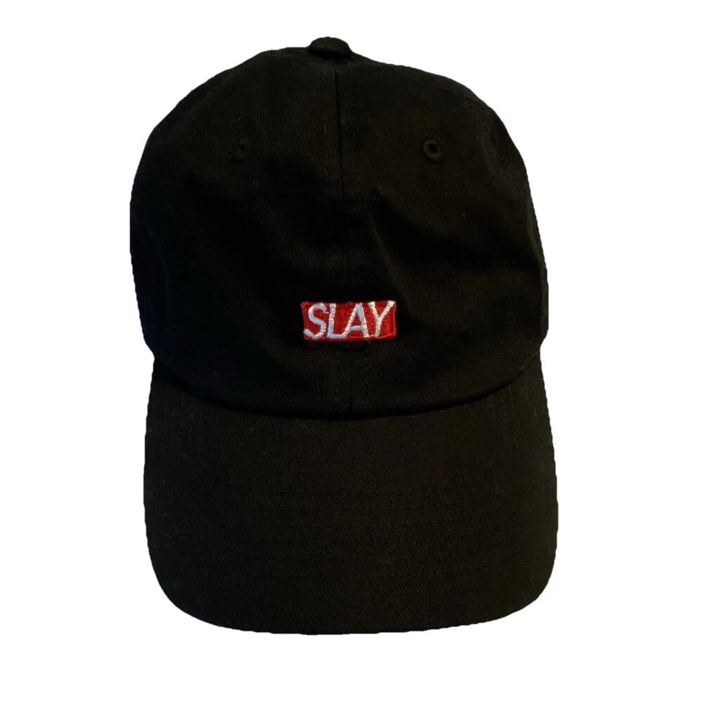SLAY Top Level Adjustable Hat Cap Black One Size Gen Z TikTok